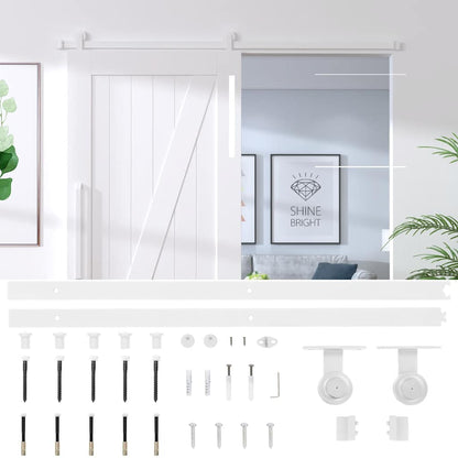 vidaXL Sliding Door Hardware Kit 183 cm Steel White