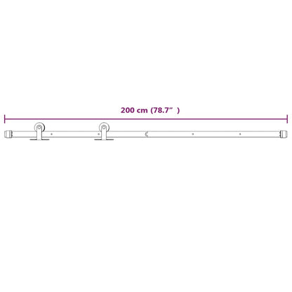 vidaXL Sliding Door Hardware Kit 200 cm Steel White