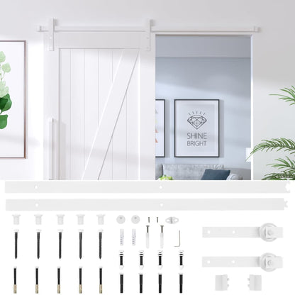 vidaXL Sliding Door Hardware Kit 200 cm Steel White