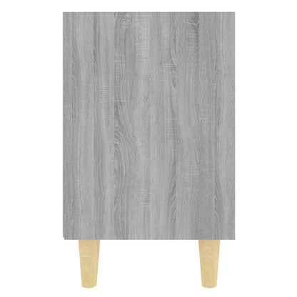 vidaXL Bed Cabinet with Solid Wood Legs Grey Sonoma 40x30x50 cm