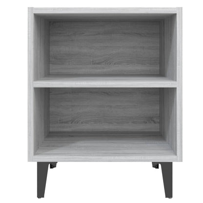 vidaXL Bed Cabinet with Metal Legs Grey Sonoma 40x30x50 cm