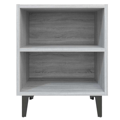 vidaXL Bed Cabinet with Metal Legs Grey Sonoma 40x30x50 cm