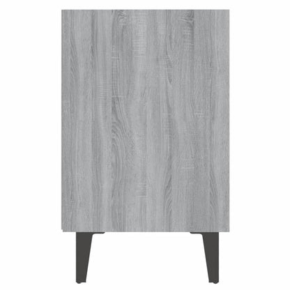 vidaXL Bed Cabinet with Metal Legs Grey Sonoma 40x30x50 cm