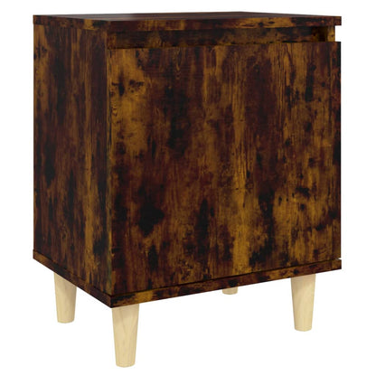 vidaXL Bed Cabinets with Solid Wood Legs 2 pcs Smoked Oak 40x30x50 cm
