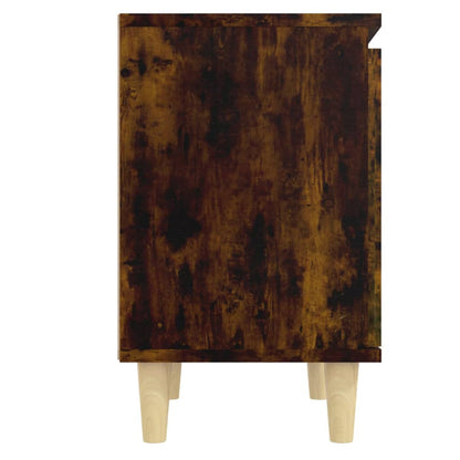 vidaXL Bed Cabinets with Solid Wood Legs 2 pcs Smoked Oak 40x30x50 cm