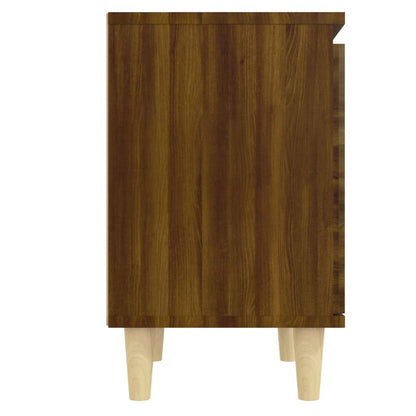 vidaXL Bed Cabinets with Solid Wood Legs 2 pcs Brown Oak 40x30x50 cm