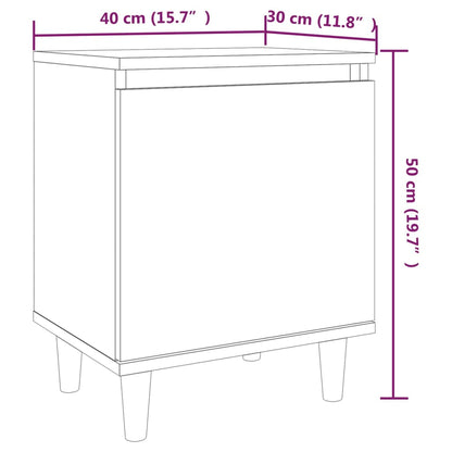 vidaXL Bed Cabinets with Solid Wood Legs 2 pcs Brown Oak 40x30x50 cm