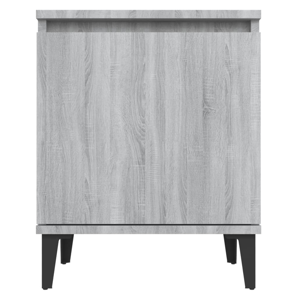 vidaXL Bed Cabinet with Metal Legs Grey Sonoma 40x30x50 cm