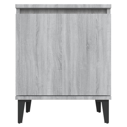 vidaXL Bed Cabinets with Metal Legs Grey Sonoma 40x30x50 cm