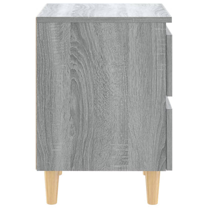 vidaXL Bed Cabinets with Solid Wood Legs 2 pcs Grey Sonoma 40x35x50 cm