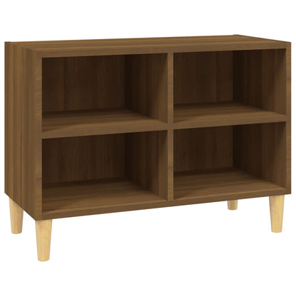 vidaXL TV Cabinet with Solid Wood Legs Brown Oak 69,5x30x50 cm
