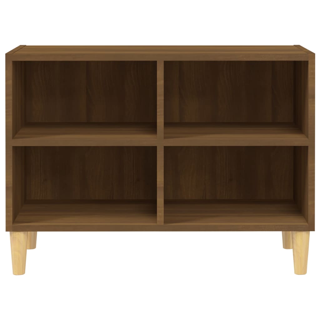 vidaXL TV Cabinet with Solid Wood Legs Brown Oak 69,5x30x50 cm