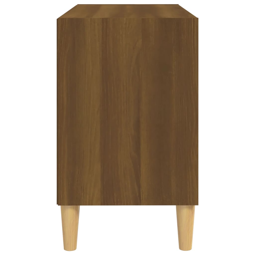vidaXL TV Cabinet with Solid Wood Legs Brown Oak 69,5x30x50 cm