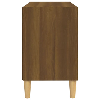 vidaXL TV Cabinet with Solid Wood Legs Brown Oak 69,5x30x50 cm