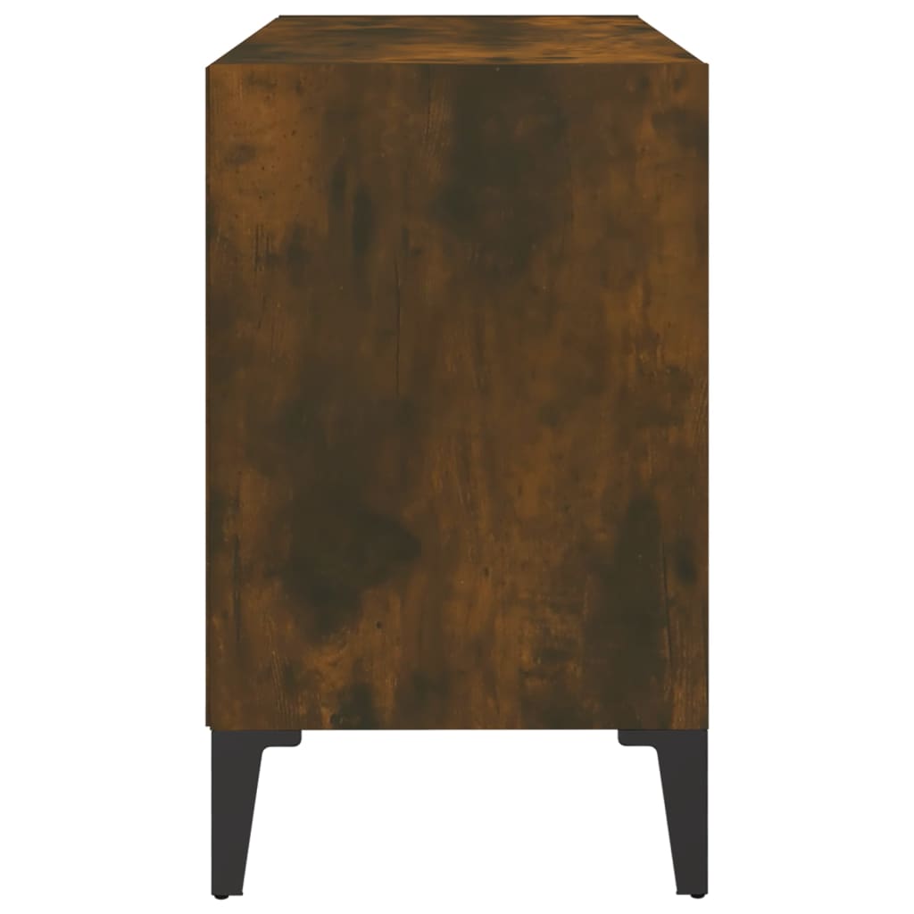vidaXL TV Cabinet with Metal Legs Smoked Oak 69.5x30x50 cm