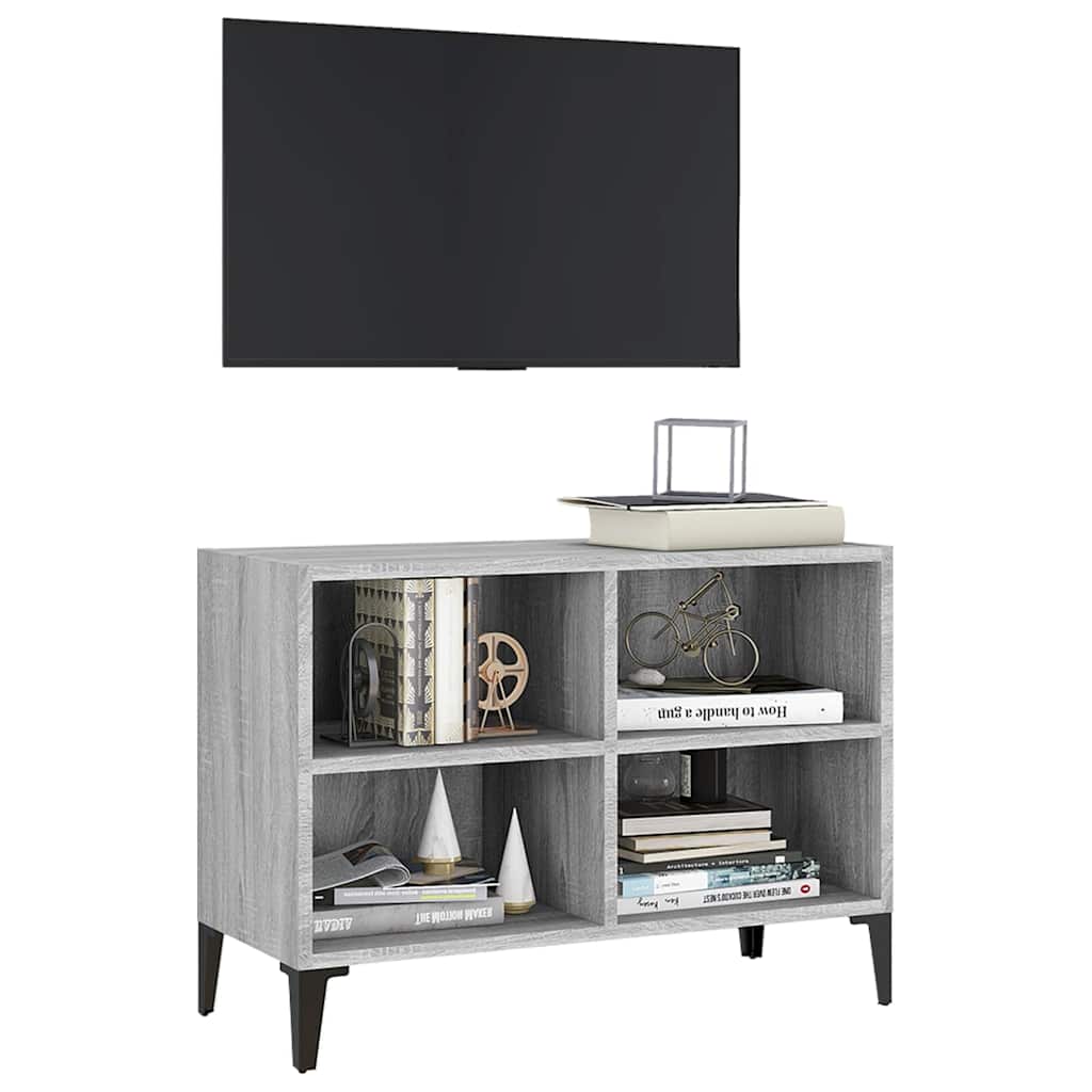 vidaXL TV Cabinet with Metal Legs Grey Sonoma 69,5x30x50 cm