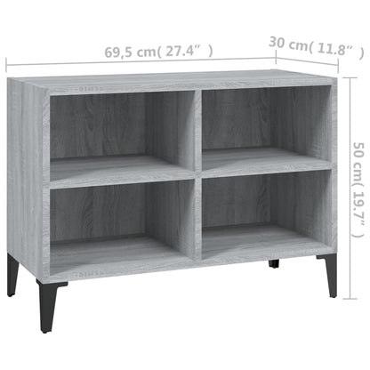 vidaXL TV Cabinet with Metal Legs Grey Sonoma 69.5x30x50 cm