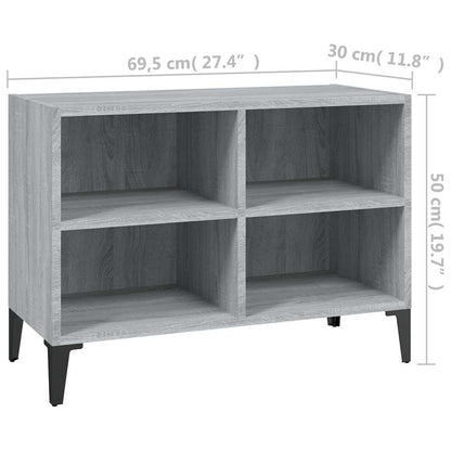 vidaXL TV Cabinet with Metal Legs Grey Sonoma 69,5x30x50 cm