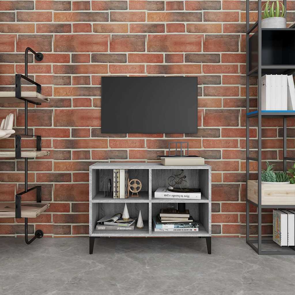 vidaXL TV Cabinet with Metal Legs Grey Sonoma 69,5x30x50 cm