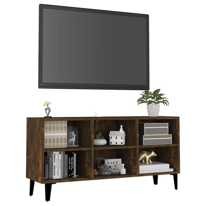 vidaXL TV Cabinet with Metal Legs Smoked Oak 103,5x30x50 cm