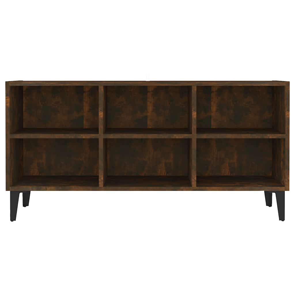 vidaXL TV Cabinet with Metal Legs Smoked Oak 103,5x30x50 cm