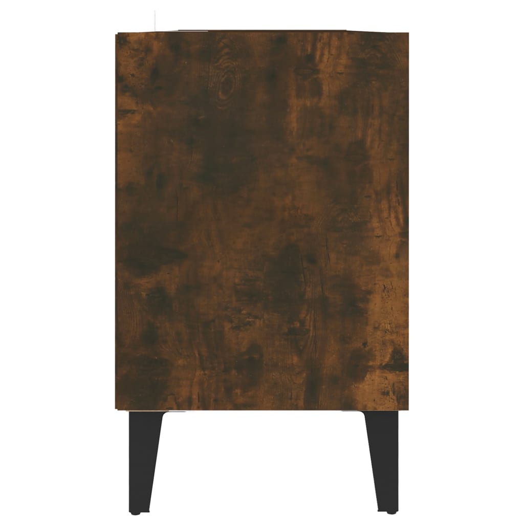 vidaXL TV Cabinet with Metal Legs Smoked Oak 103.5x30x50 cm