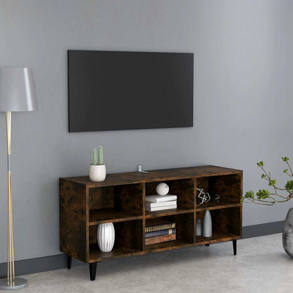 vidaXL TV Cabinet with Metal Legs Smoked Oak 103,5x30x50 cm