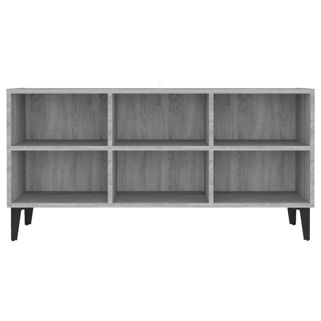 vidaXL TV Cabinet with Metal Legs Grey Sonoma 103.5x30x50 cm