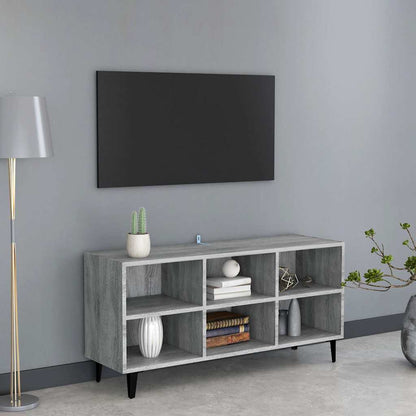 vidaXL TV Cabinet with Metal Legs Grey Sonoma 103,5x30x50 cm