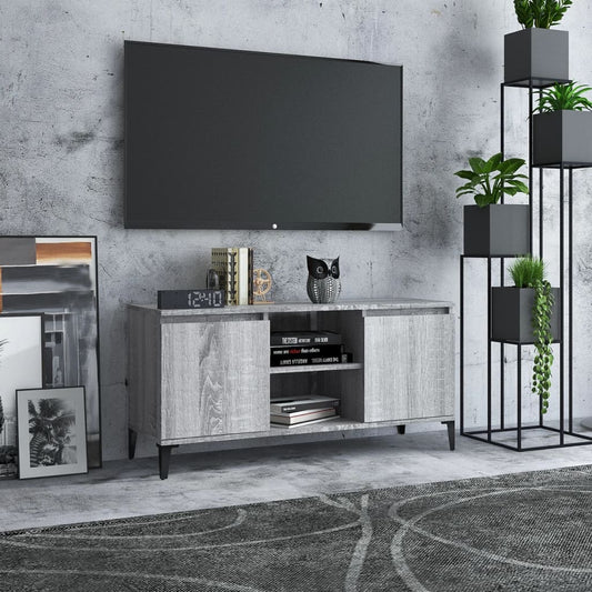 813162 vidaXL TV Cabinet with Metal Legs Grey Sonoma 103,5x35x50 cm