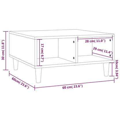 vidaXL Coffee Table Grey Sonoma 60x60x30 cm Engineered Wood