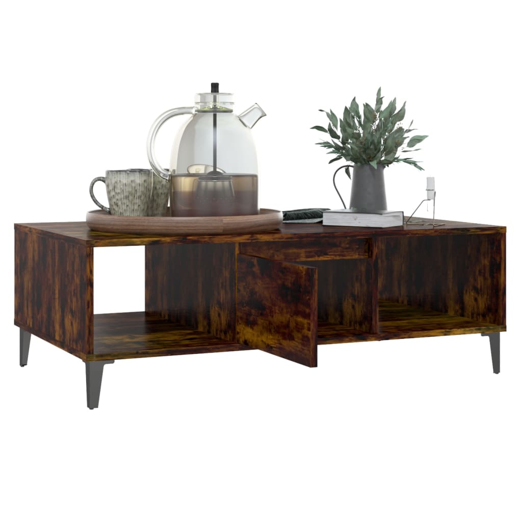 vidaXL Coffee Table Smoked Oak 103.5x60x35 cm Engineered Wood