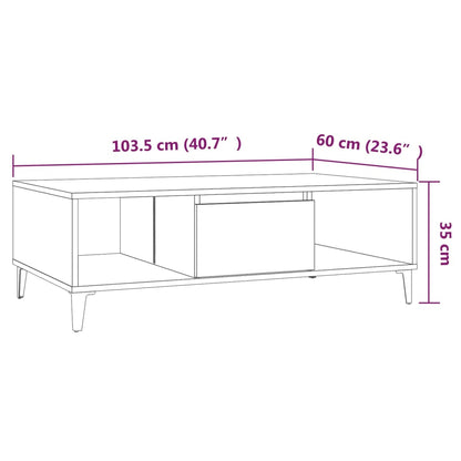 vidaXL Coffee Table Smoked Oak 103.5x60x35 cm Engineered Wood