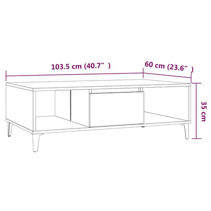 813179 vidaXL Coffee Table Smoked Oak 103,5x60x35 cm Engineered Wood