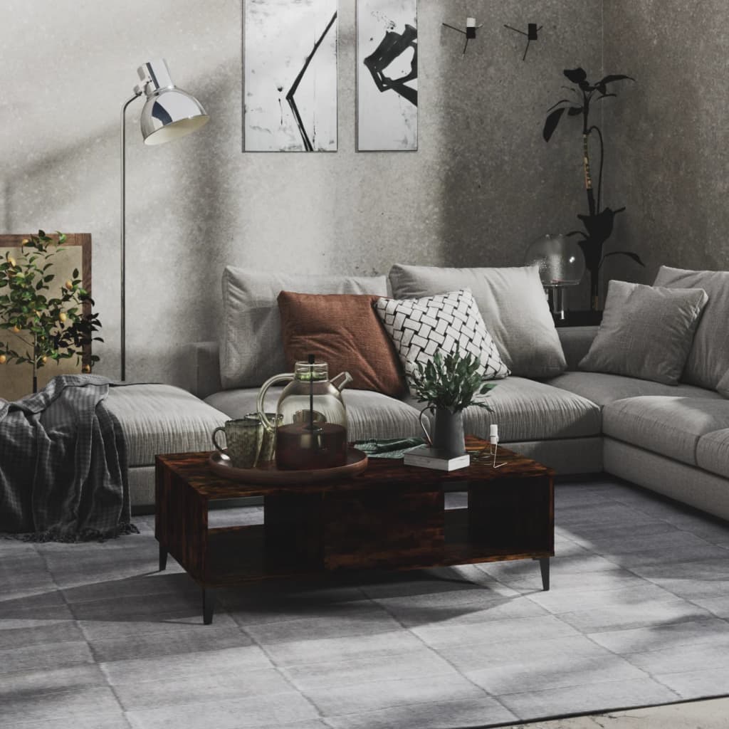 vidaXL Coffee Table Smoked Oak 103.5x60x35 cm Engineered Wood
