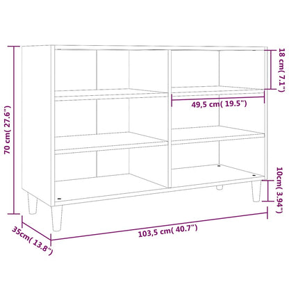 vidaXL Sideboard Grey Sonoma 103.5x35x70 cm Engineered Wood