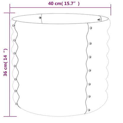 vidaXL Garden Planter Galvanised Steel 40x40x36 cm Grey