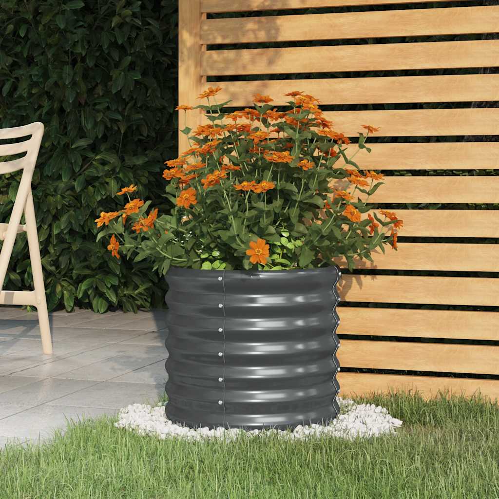 vidaXL Garden Planter | Anthracite | Powder-coated steel | Medium