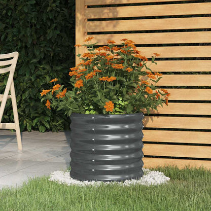 vidaXL Garden Planter | Anthracite | Powder-coated steel | Medium