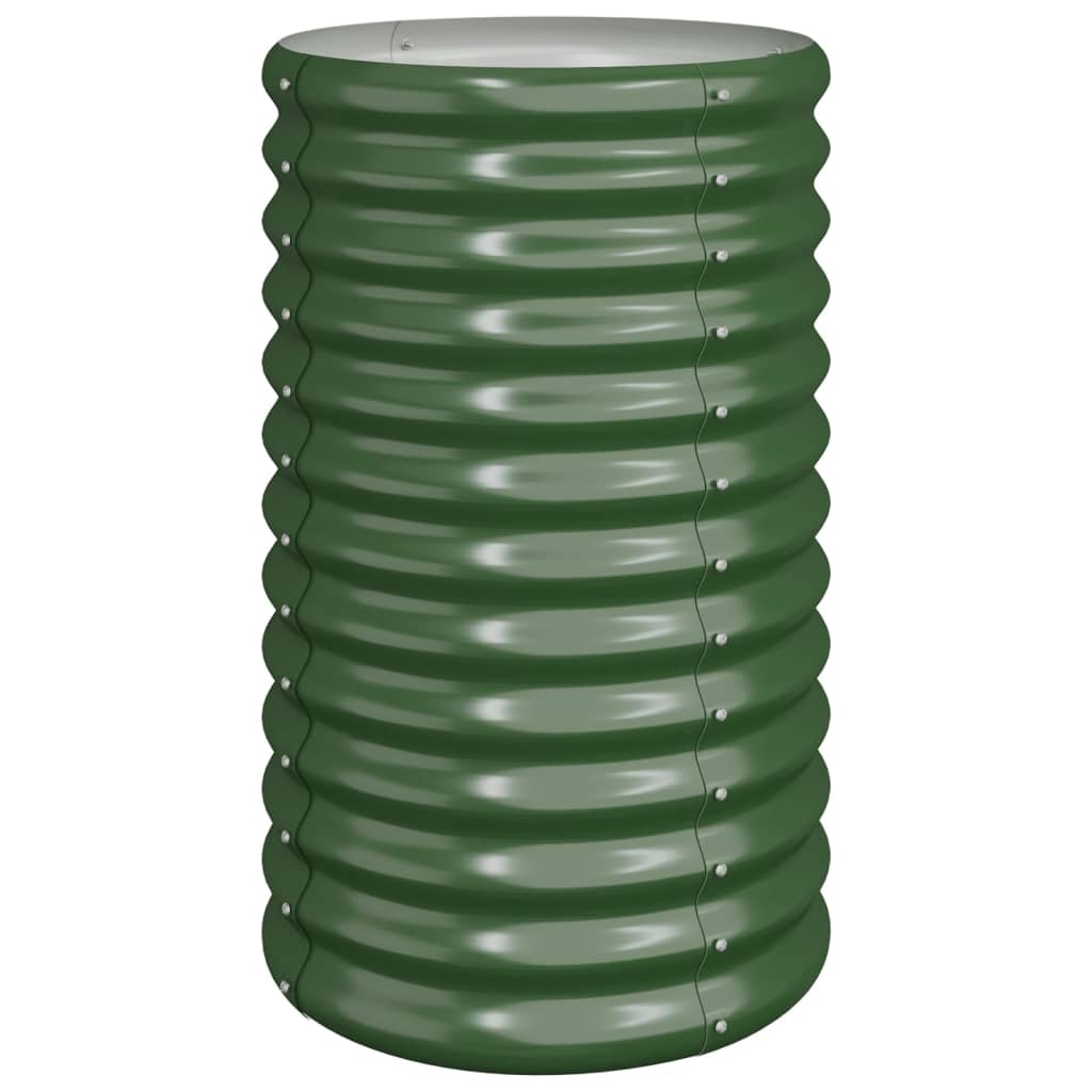 vidaXL Garden Planter Galvanised Steel 40x40x68 cm Green