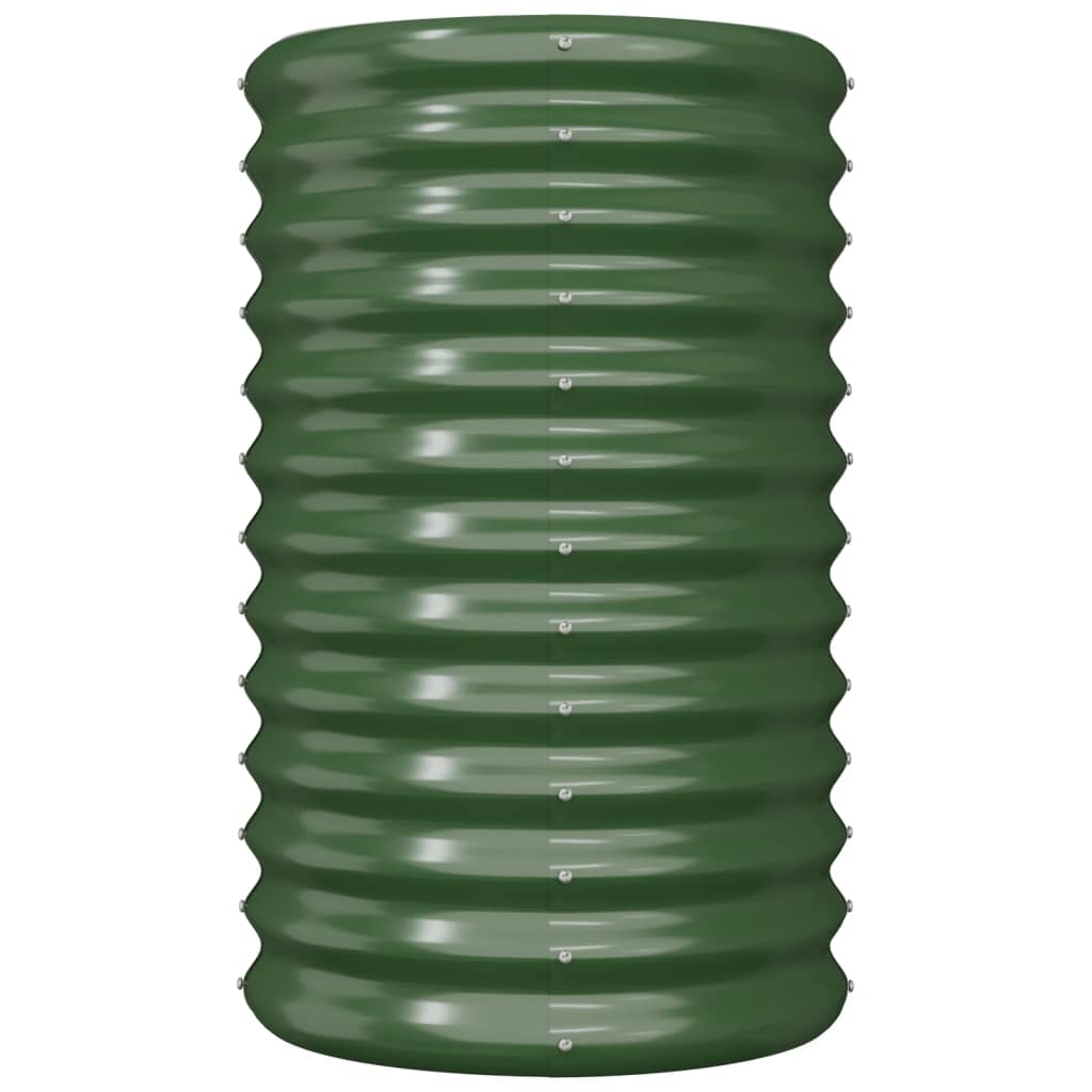 vidaXL Garden Planter Galvanised Steel 40x40x68 cm Green