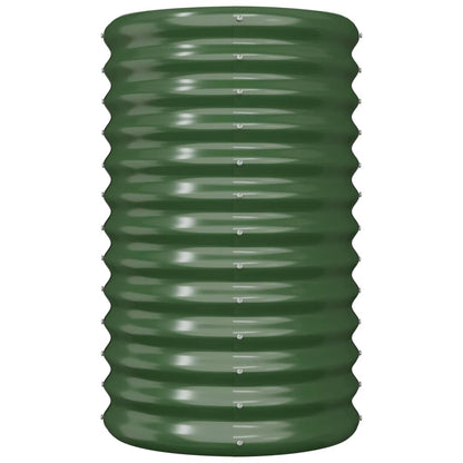 vidaXL Garden Planter Galvanised Steel 40x40x68 cm Green