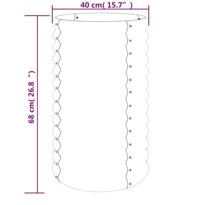 vidaXL Garden Planter Galvanised Steel 40x40x68 cm Green