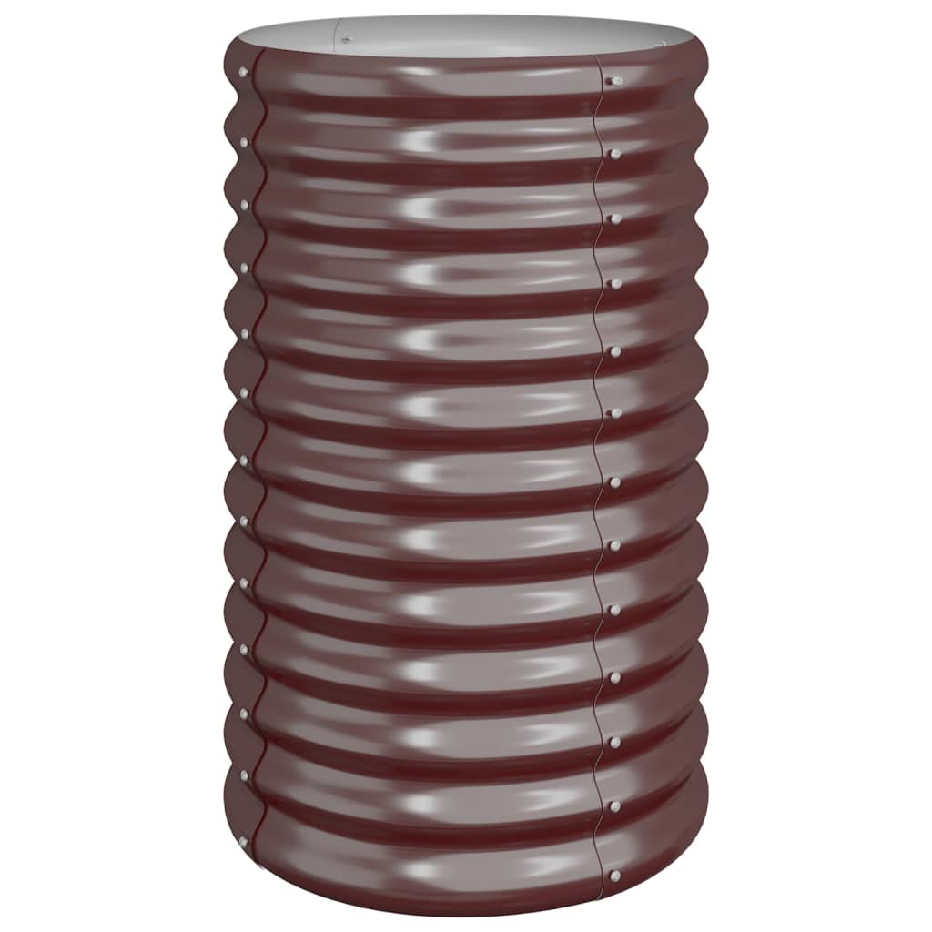 vidaXL Garden Planter Galvanised Steel 40x40x68 cm Brown