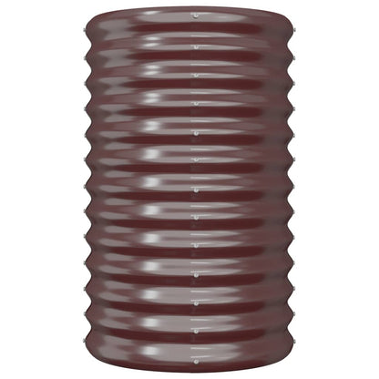 vidaXL Garden Planter Galvanised Steel 40x40x68 cm Brown