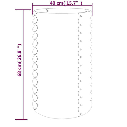 vidaXL Garden Planter | Silver | Powder-coated steel | Medium | Durable
