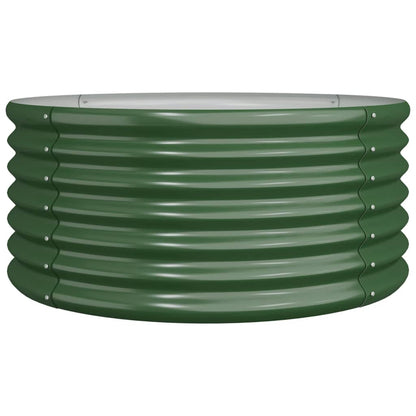 vidaXL Garden Planter Galvanised Steel 80x80x36 cm Green