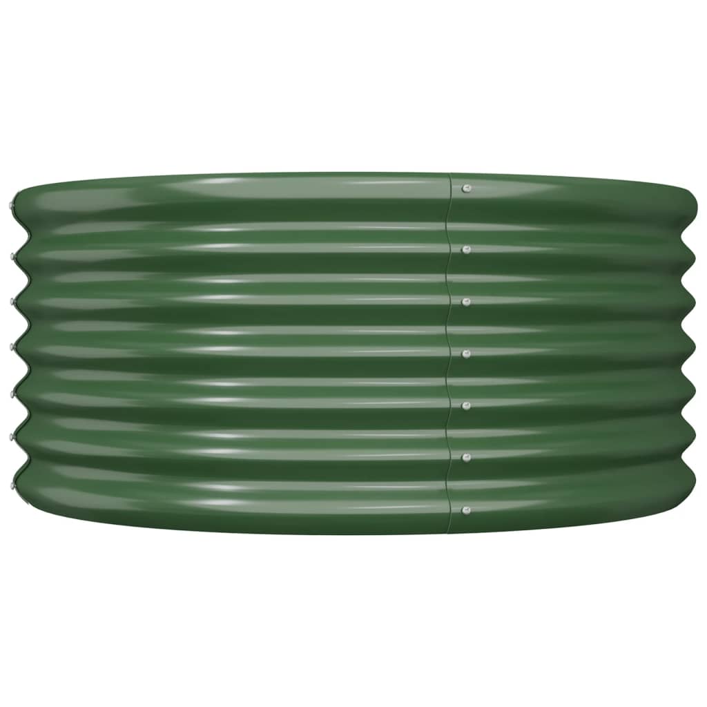 vidaXL Garden Planter Galvanised Steel 80x80x36 cm Green