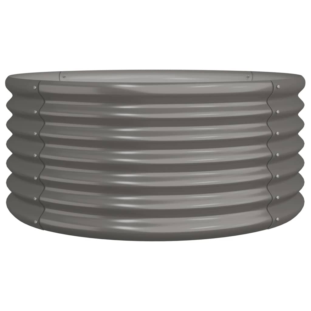 vidaXL Garden Planter Galvanised Steel 80x80x36 cm Grey