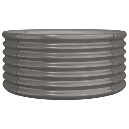 vidaXL Garden Planter Galvanised Steel 80x80x36 cm Grey